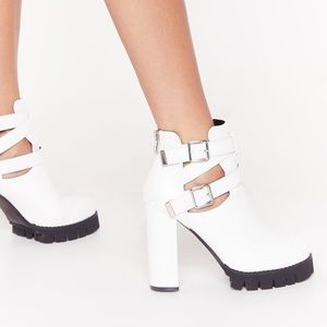 NWT Nasty Gal Cut-Out Faux Leather Platform Heels